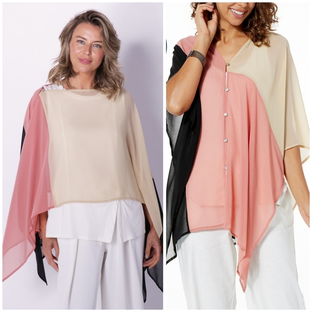 Wynne Layers Convertible Poncho Top Size M